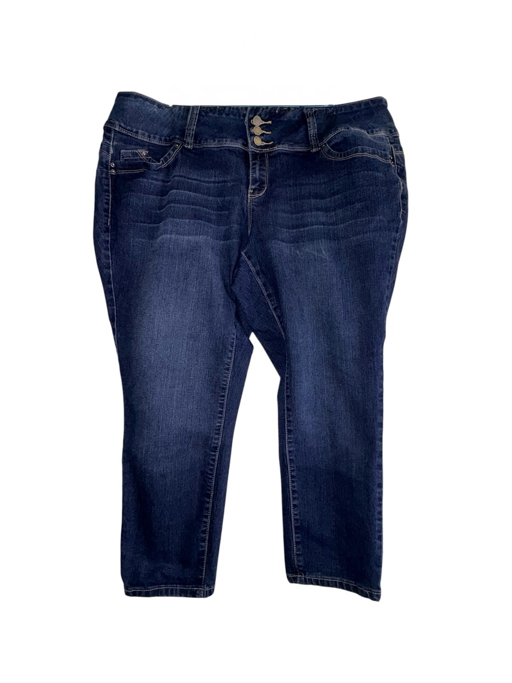 YMI Dark Blue Ankle Crop Stretch Jeans